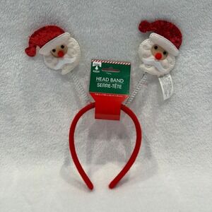 Christmas House Santa Claus Bopper Headband Red Sequin Holiday Accessory Kids